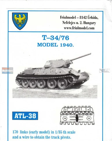 FRUATL038 1:35 Friulmodel Track Link Set - T-34/76 Model 1940 Early (170 Links)
