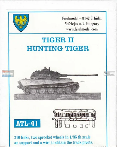 FRUATL041 1:35 Friulmodel Track Link Set - Tiger II Hunting Tiger (210 Links)