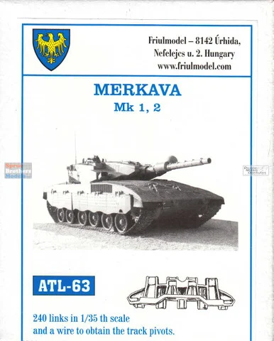 FRUATL063 1:35 Friulmodel Track Link Set - Merkava Mk.1/2 (240 Links)