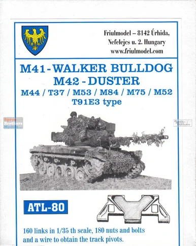 FRUATL080 1:35 Friulmodel Track Link Set - M41 Walker M42 Duster M44 T37 M53 M84 M75 M52 T91E3 Type