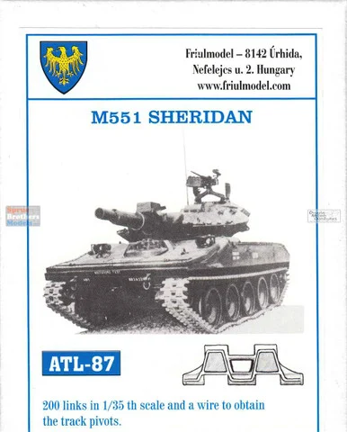 FRUATL087 1:35 Friulmodel Track Link Set - M551 Sheridan (200 Links)