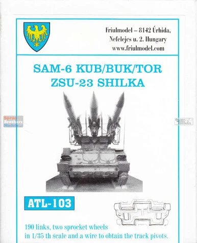 FRUATL103 1:35 Friulmodel Track Link Set - SAM-6 KUB/BUK/TOR ZSU-23 Shilka (190 Links)