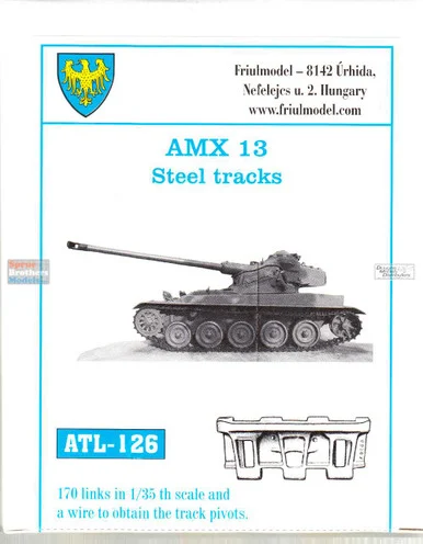 FRUATL126 1:35 Friulmodel Track Link Set - AMX 13 Steel Tracks