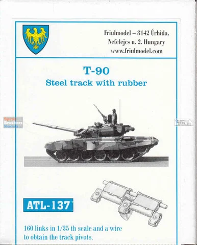 FRUATL137 1:35 Friulmodel Track Link Set - T-90 Steel Track with Rubber