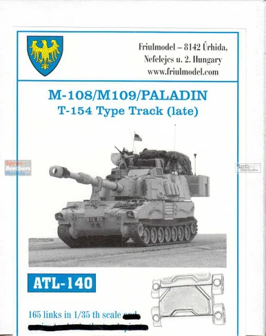 FRUATL140 1:35 Friulmodel Track Link Set - M-108 / M109 Paladin T-154 Type Track Late