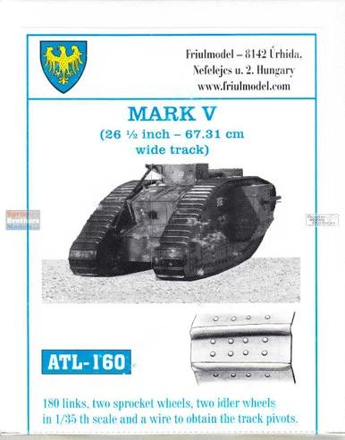 FRUATL160 1:35 Friulmodel Track Link Set - Mark V (26.5inch wide track)