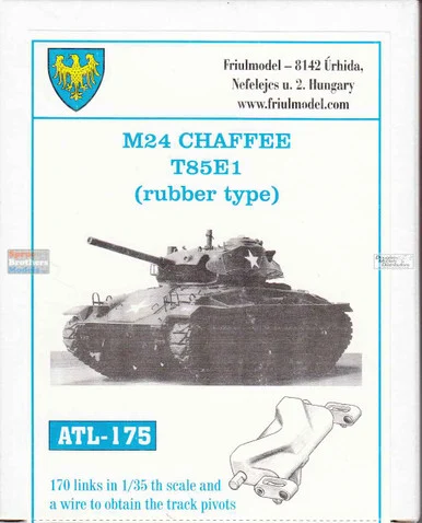 FRUATL175 1:35 Friulmodel Track Link Set - M24 Chaffee T85E1 (Rubber Type) (170 Links)