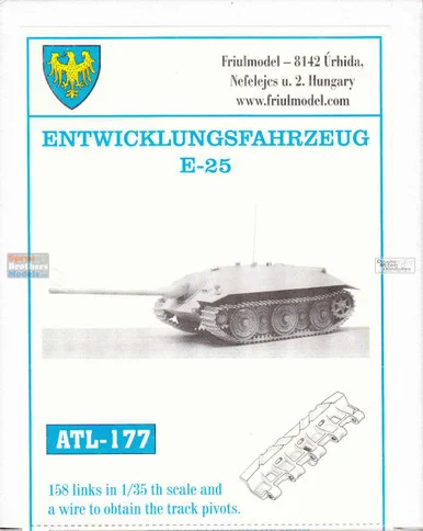FRUATL177 1:35 Friulmodel Track Link Set - Entwicklungsfahrzeug E-25 (158 Links)