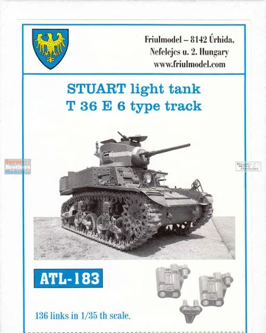 FRUATL183 1:35 Friulmodel Track Link Set - Stuart Light Tank T36E6 Type