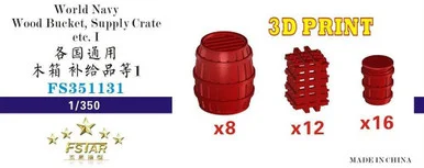 1/350 Five Star Models World Navy Wood Bucket Supply Crate etc. I