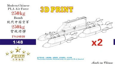 1/48 Five Star Modern Chinese PLA Air Force 250kg Bomb with Pylons (12 pcs) 3D Printing - Five Star Models