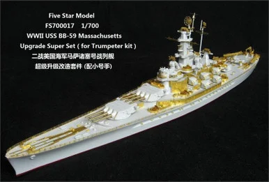 1/700 Five Star WWII USS Massachusetts Battleship Photo Etch Super Set - Five Star Models
