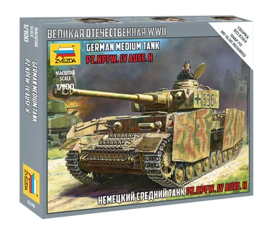 Zvezda 6240 1/100 German PzKpfw IV Ausf H Medium Tank (Snap) - Zvezda Models