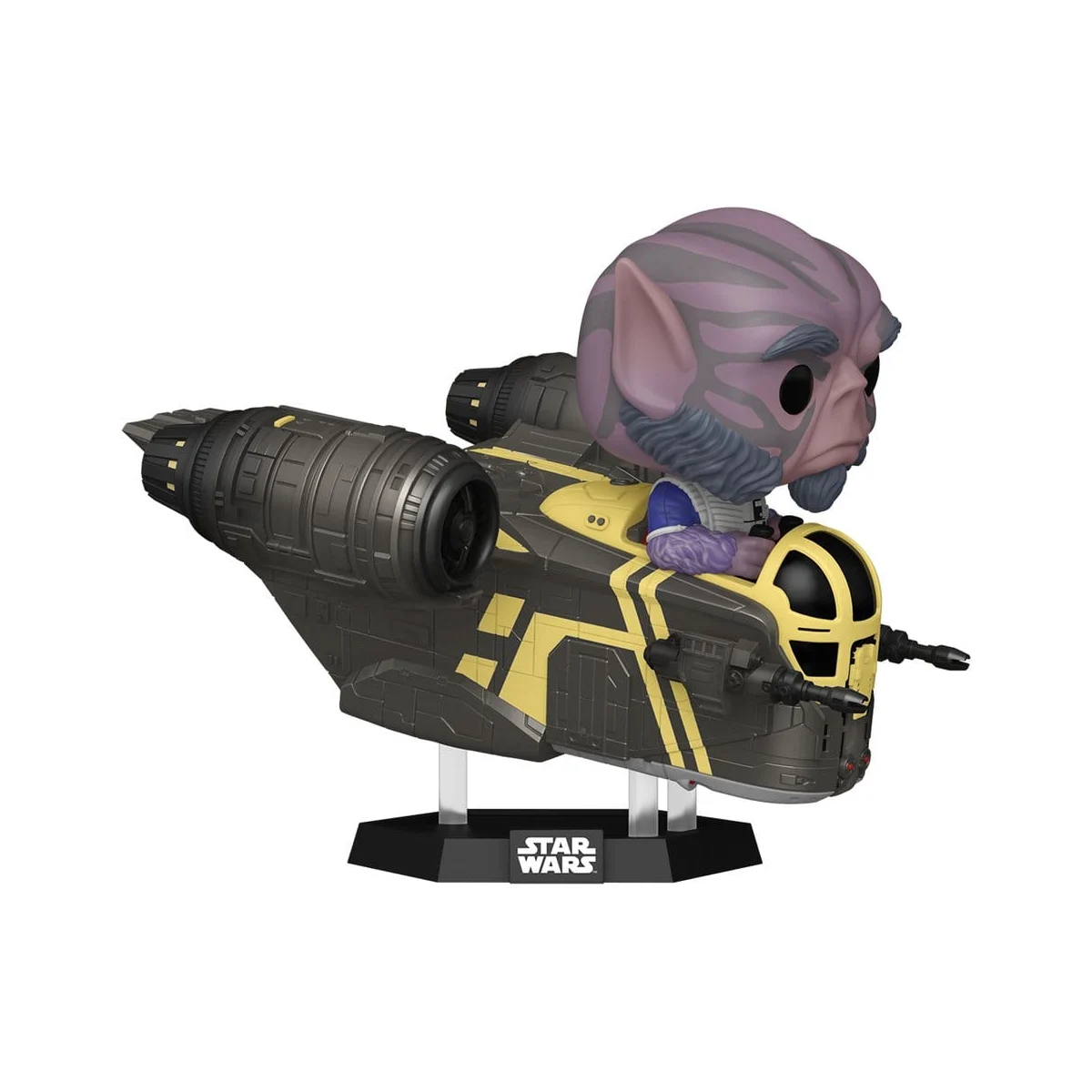 Star Wars: The Mandalorian and Grogu POP! Rides Deluxe Vinyl Figure Bobble Head Zeb Orrelios in the Razor Crest 9 cm - Funko