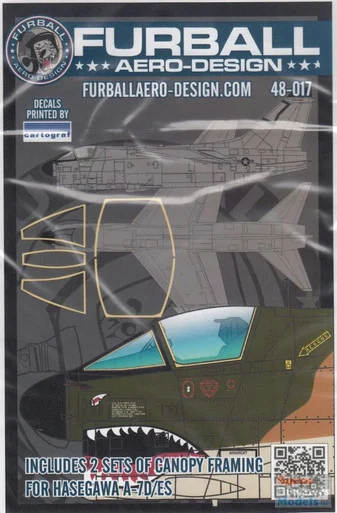 FUR48017 1:48 Furball Aero Design A-7D A-7E Corsair II Canopy Framing (HAS kit)