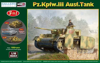 GAL64011 1:16 Gallery Models Panzer Pz.Kpfw.III Ausf.J/L/M (3 in 1)