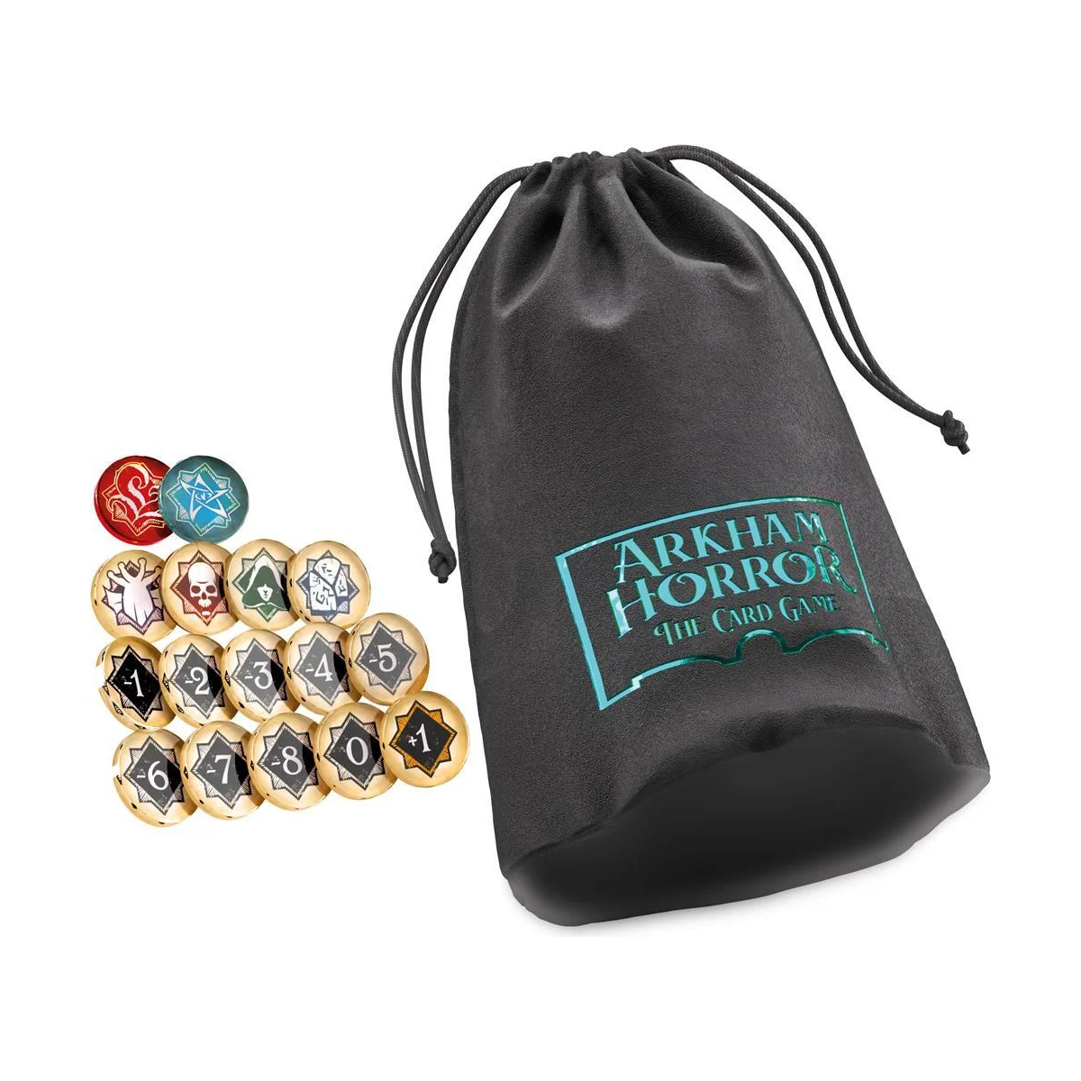 GG: Arkham JCE Chaos Tokens + Token Bag - Gamegenic
