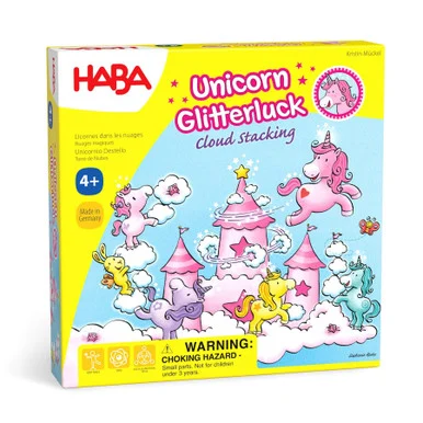 HABA 304925 Unicorn Glitterluck - Cloud Stacking Game