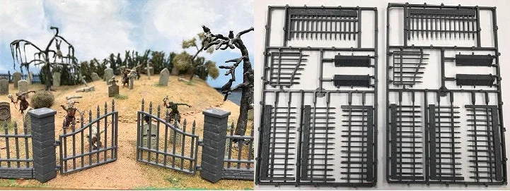 Railings & Gate 28mm Scale Scenery - Renedra Limited
