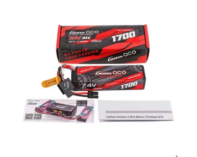 Gens Ace GEA172S35E2GT G-Tech Smart 2S 1700mAh Hardcase LiPo Battery 35C w/ iEC2 Connector