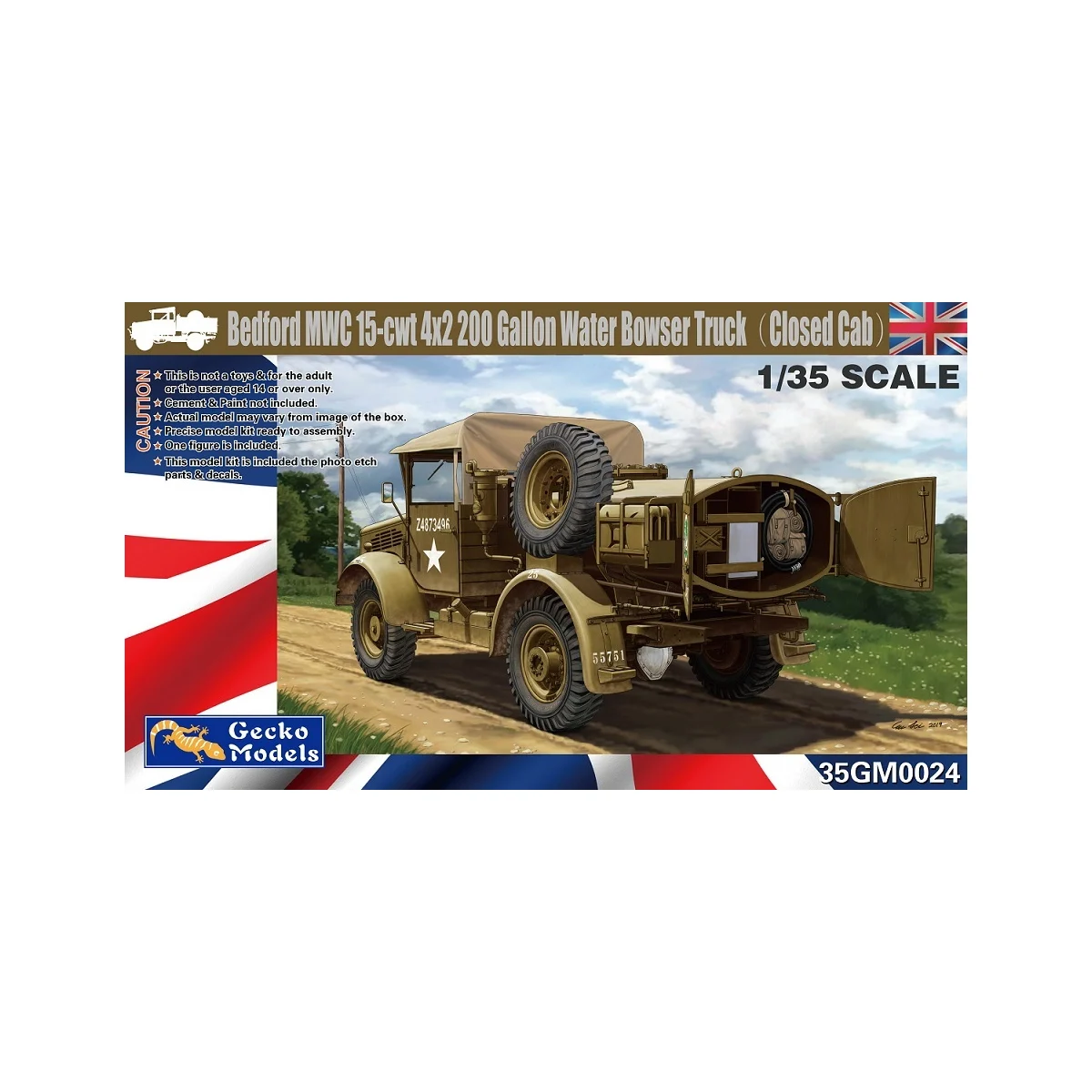 Bedford mwc 15-cwt 4x2 200 gallon water bowser truck Model kit