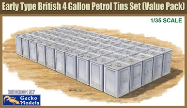 1/35 Gecko Early Type British 4 Gallon Flimsies Petrol Tins Set - Gecko Models