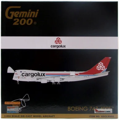 GEMG20933 1:200 Gemini Jets Cargolux Boeing 747-400F Reg #LX-LXL Interactive Series (pre-painted/pre-built)
