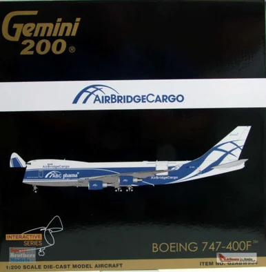 GEMG20934 1:200 Gemini Jets AirBridge Cargo Boeing 747-400ERF Reg #VP-BIM Interactive Series (pre-painted/pre-built)