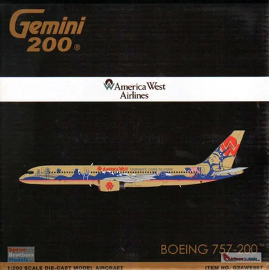 GEMG20967 1:200 Gemini Jets America West Airlines B757-200 Reg #N902AW 'Teamwork Coast to Coast' (pre-painted/pre-built)