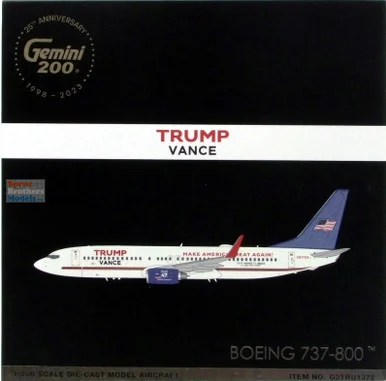 GEMG21372 1:200 Gemini Jets Trump-Vance Campaign B737-800 Reg #N917XA (pre-painted/pre-built)