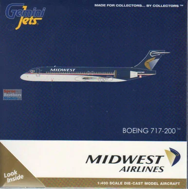 GEMGJ1488 1:400 Gemini Jets Midwest Airlines B717-200 Reg #N920ME (pre-painted/pre-built)