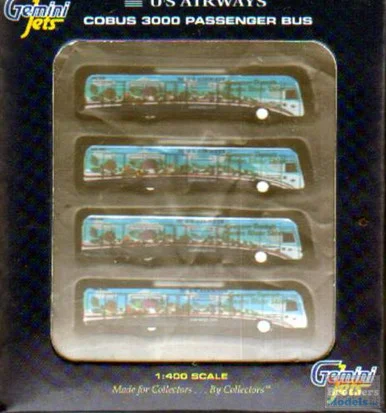 GEMGJ1534 1:400 Gemini Jets US Airways COBUS 3000 Passenger Bus "Greener" 4pcs (pre-painted/pre-built)