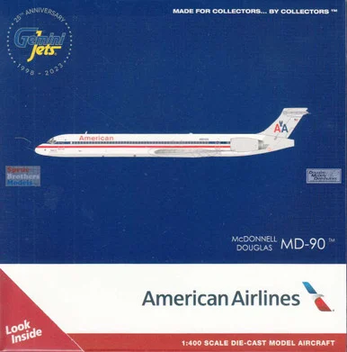 GEMGJ1566 1:400 Gemini Jets American Airlines MD-90 Reg #N904RA (pre-painted/pre-built)