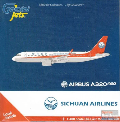 GEMGJ1716 1:400 Gemini Jets Sichuan Airlines Airbus A320neo Reg #B-8949 (pre-painted/pre-built)