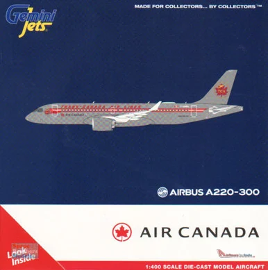 GEMGJ2002 1:400 Gemini Jets Air Canada Airbus A220-300 Reg #C-GNBN Trans-Canada Retro Livery (pre-painted/pre-built)
