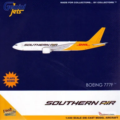 GEMGJ2014F 1:400 Gemini Jets Southern Air / DHL Boeing 777LRF Reg #N775SA Flaps Down Version (pre-painted/pre-built)