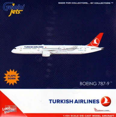 GEMGJ2018F 1:400 Gemini Jets Turkish Airlines Boeing 787-9 Reg #TC-LLO Flaps Down Version (pre-painted/pre-built)