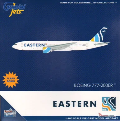 GEMGJ2059F 1:400 Gemini Jets Eastern Boeing 777-200ER Reg #N771KW Flaps Down Version (pre-painted/pre-built)