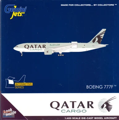 GEMGJ2145 1:400 Gemini Jets Qatar Cargo B777F Reg #A7-BFT Interactive Series (pre-painted/pre-built)