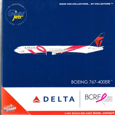 GEMGJ2154 1:400 Gemini Jets Delta Airlines B767-400ER #N845MH 'Breast Cancer Research Foundation' (pre-painted/pre-built)