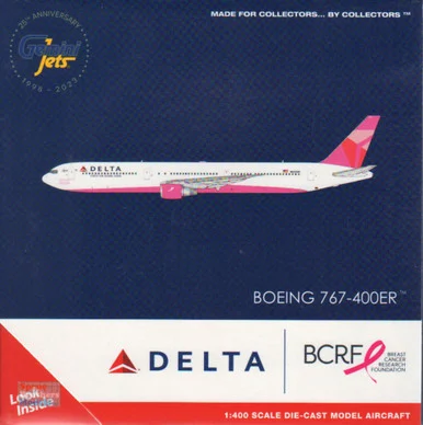 GEMGJ2157 1:400 Gemini Jets Delta Airlines B767-400ER #N845MH 'Breast Cancer Research Foundation' (pre-painted/pre-built)