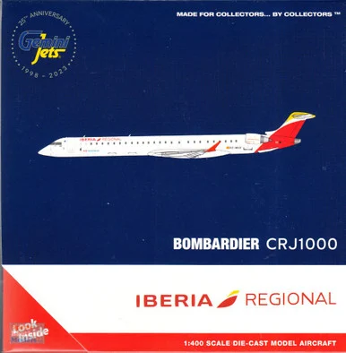 GEMGJ2196 1:400 Gemini Jets Iberia Regional CRJ1000 Reg #EC-MVZ (pre-painted/pre-built)