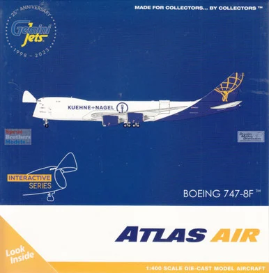 GEMGJ2205 1:400 Gemini Jets Atlas Air/Kuehne+Nagel B747-8F Reg #N862GT Interactive Series (pre-painted/pre-built)