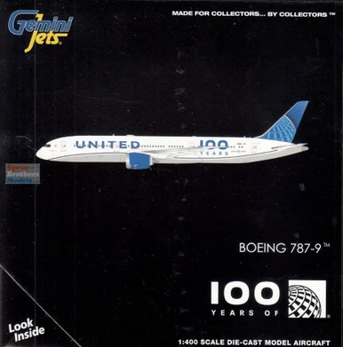 GEMGJ2228 1:400 Gemini Jets United Airlines B787-9 Reg #N61101 '100 Years' (pre-painted/pre-built)