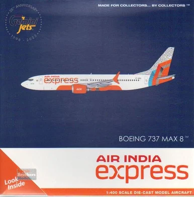 GEMGJ2260 1:400 Gemini Jets Air India Express B737 Max 8 Reg #VT-BXA (pre-painted/pre-built)