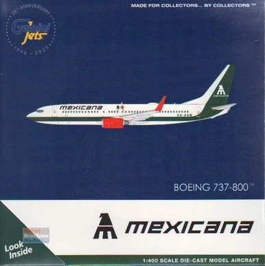 GEMGJ2266 1:400 Gemini Jets Mexicana B737-800 Reg #XA-ASM (pre-painted/pre-built)