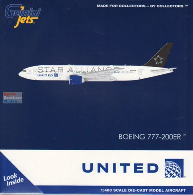 GEMGJ2314 1:400 Gemini Jets United Airlines B777-200ER Reg #N77022 Star Alliance (pre-painted/pre-built)