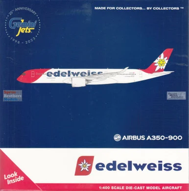 GEMGJ2315 1:400 Gemini Jets Edelweiss Air Airbus A350-900 Reg #HB-IHC (pre-painted/pre-built)