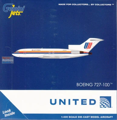 GEMGJ2349 1:400 Gemini Jets United Airlines B727-100 Reg #N7001U (pre-painted/pre-built)