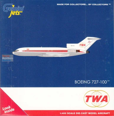 GEMGJ2353 1:400 Gemini Jets TWA B727-100 Reg #N851TW (pre-painted/pre-built)